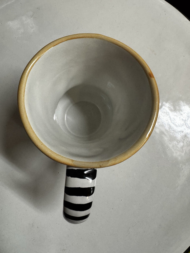 NEW Mackenzie Childs Cabbage Rose TAYLOR MUG Hand-Painted Majolica