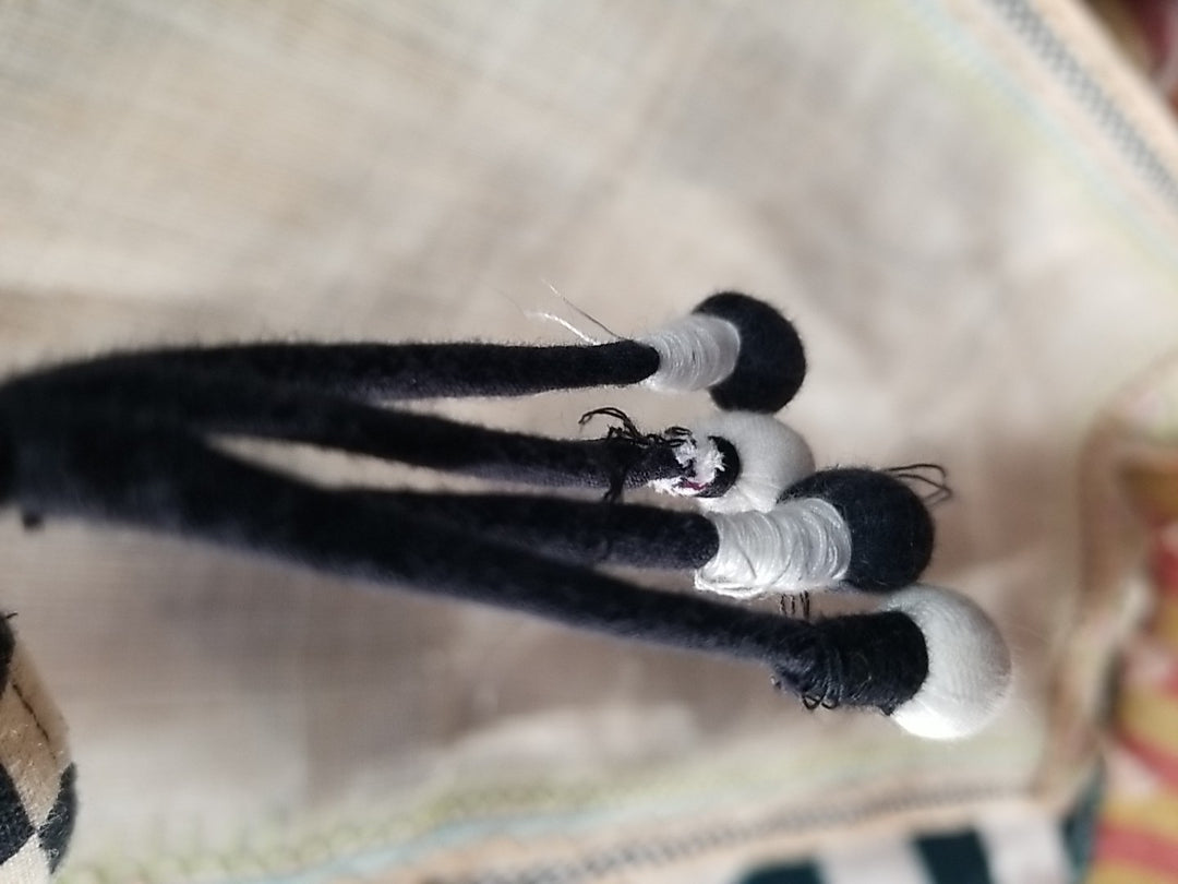 mackenzie childs Vendage  1/2 Moon Bag 10" X 8"- Retired Pattern 2 inside pocket