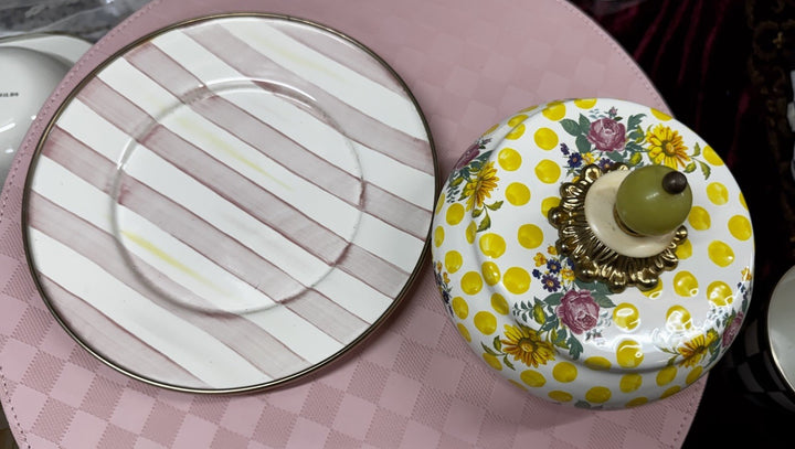 MacKenzie-Childs Bathing Hut Plate & Buttercup Dome Lid- Great Condition