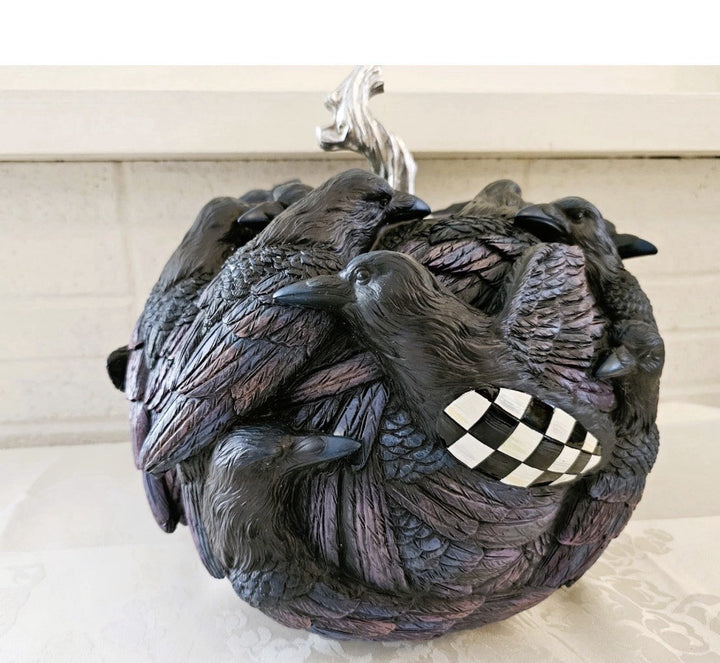 Mackenzie Childs Stunning 11" SPELLBOUND RAVEN PUMPKIN  New