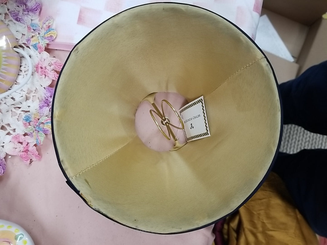 MacKenzie Childs Navy Blue With GOLD dots Chandelier Lamp Shade