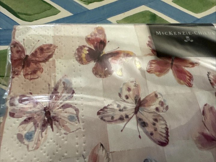 MacKENZIE CHILDS Butterfly Hill    Cocktail Paper Napkins Pack Of 20- Nip