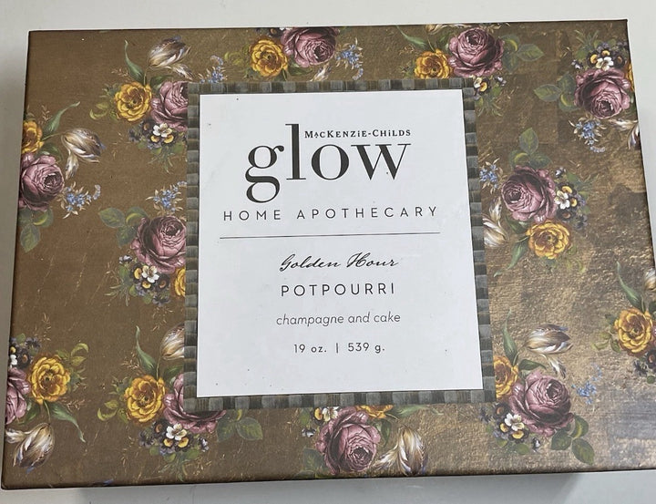MacKenzie Childs Glow Home  Paradise Potpourri Box Champagne And Cake- New