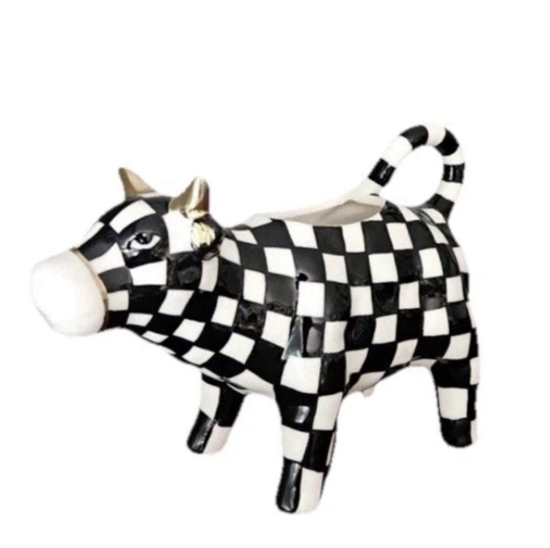 MacKenzie Childs Cow Creamery Creamer Courtly Check Retired NIB