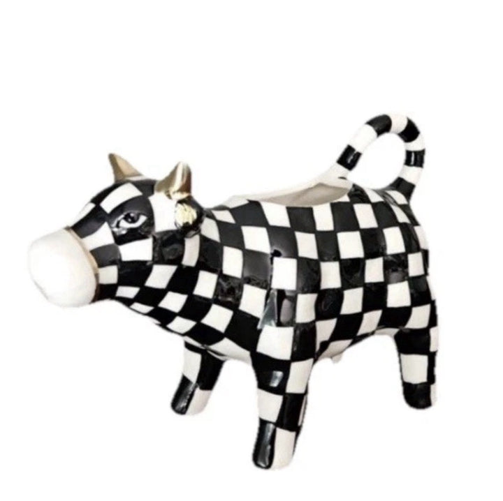 MacKenzie Childs Cow Creamery Creamer Courtly Check Retired NIB
