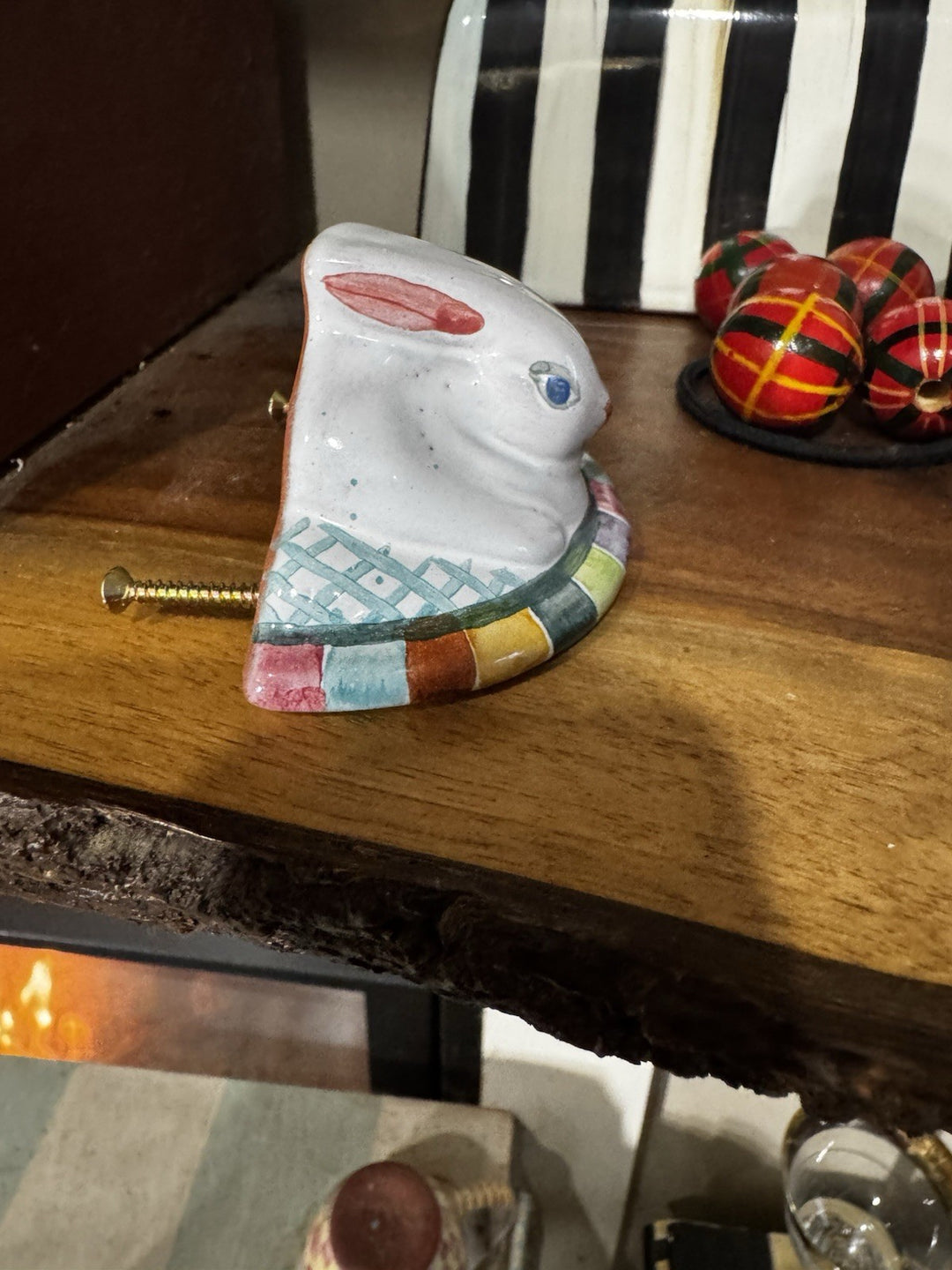 Mackenzie Childs Hand Made/Painted in Aurora POPLAR RIDGE Bunny Drawer Pull