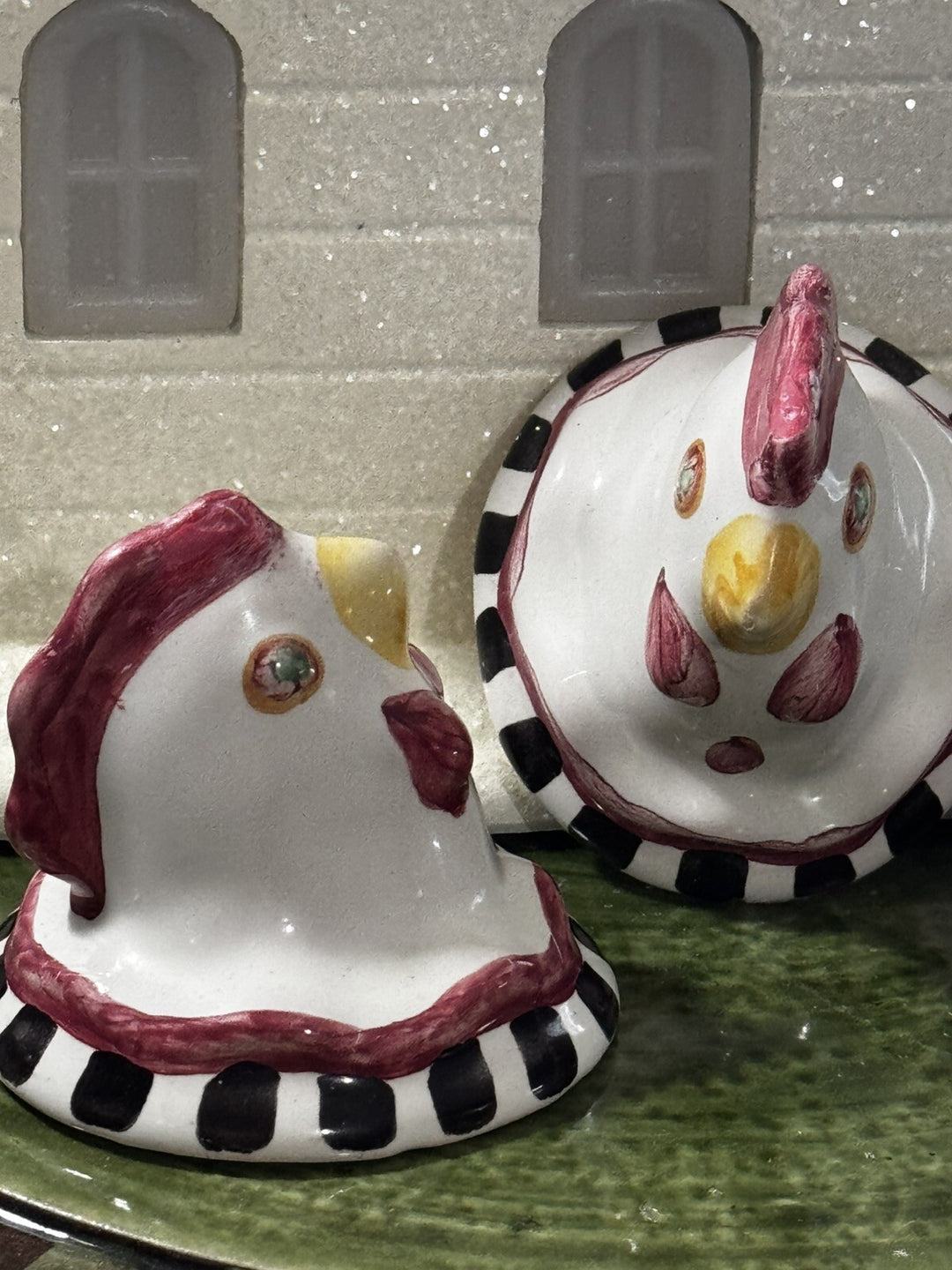 Mackenzie Childs One Ceramic Chicken Rooster Cabinet Knob/Pull-  With Hardware