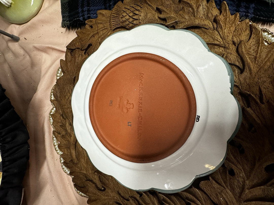 MACKENZIE CHILDS Sunny Side Up Scalloped Ceramic Plate-excellent 8”