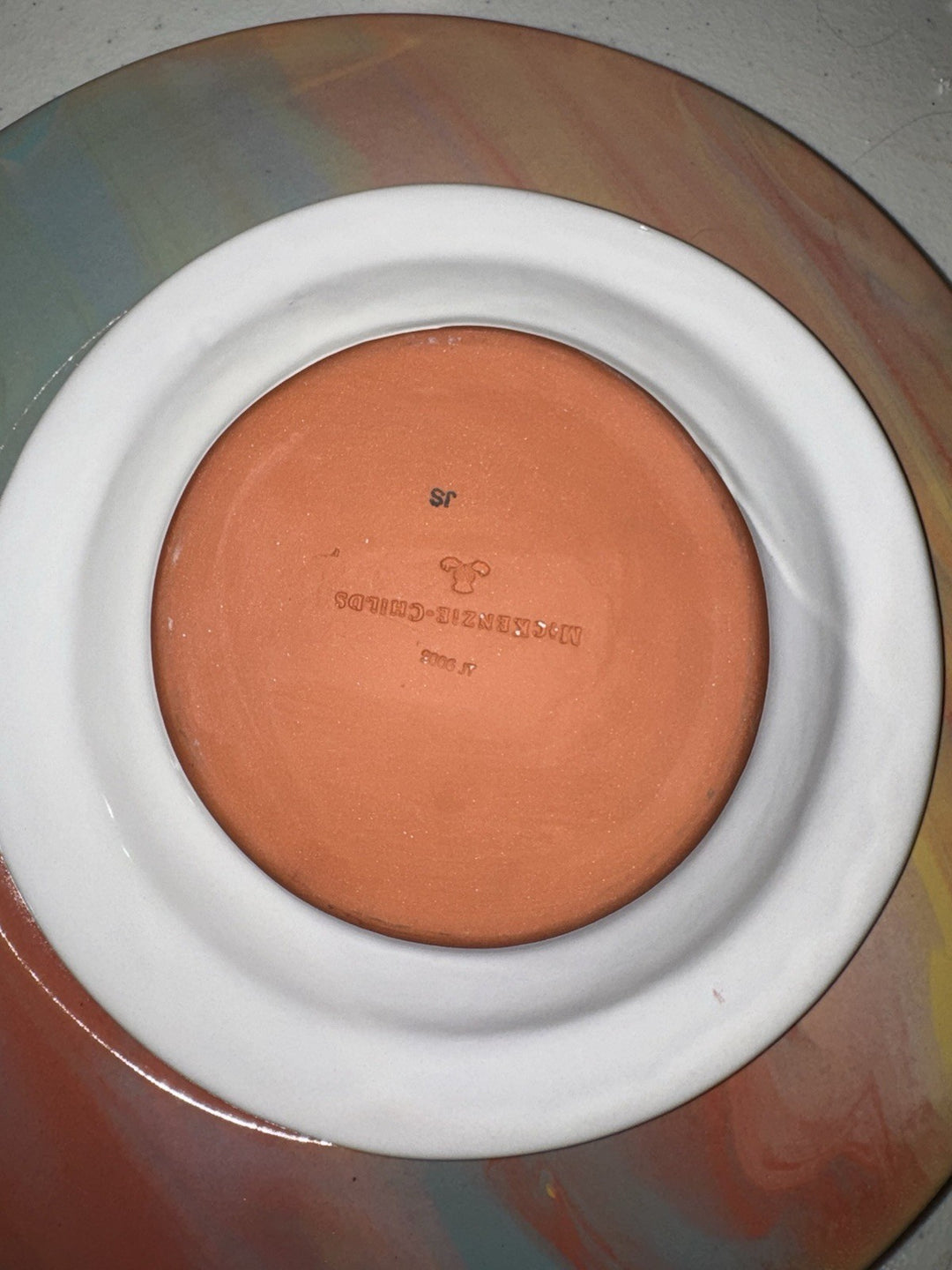 MacKenzie Childs Wallcourt  Ceramic Flat Maddox  Dessert Plate 8” 2006