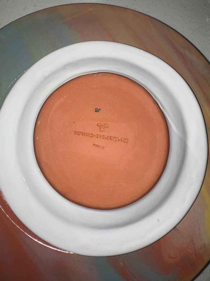 MacKenzie Childs Wallcourt  Ceramic Flat Maddox  Dessert Plate 8” 2006