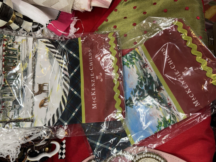 MACKENZIE CHILDS HIGHBANKS DISH TOWELS SET of-2 NEW in package