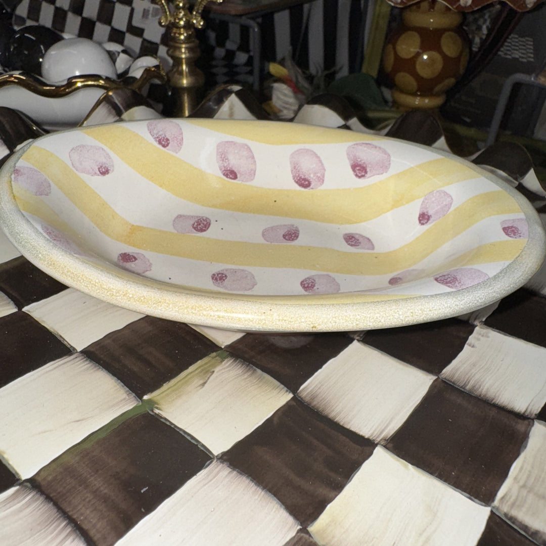 MacKenzie Childs Wallcourt Bixley  Small Oval  Soap Dish 6.25" Ceramic-1989