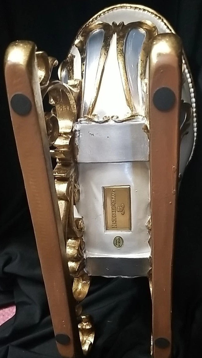 MacKenzie Childs Christmas Glam Up  Sleigh- White And Gold Reindeer