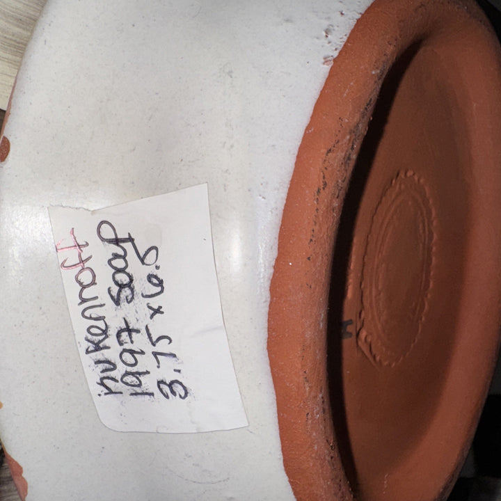 MacKenzie Childs Taylor Kukenhoff  Small Oval  Soap Dish 6.25" Ceramic-1997