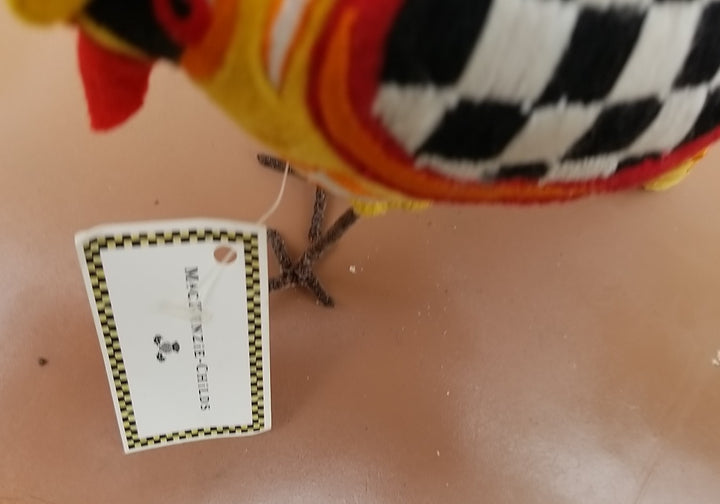 MACKENZIE CHILDS Courtly Check Yellow Fabric  Bird 8” Long And 6” Tall