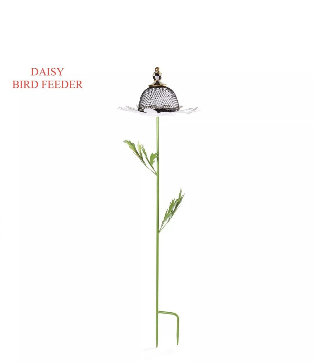 Mackenzie Childs Daisy BIRD FEEDER On Stake- White -new Retired