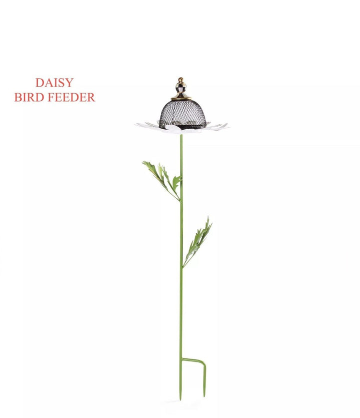 Mackenzie Childs Daisy BIRD FEEDER On Stake- White -new Retired