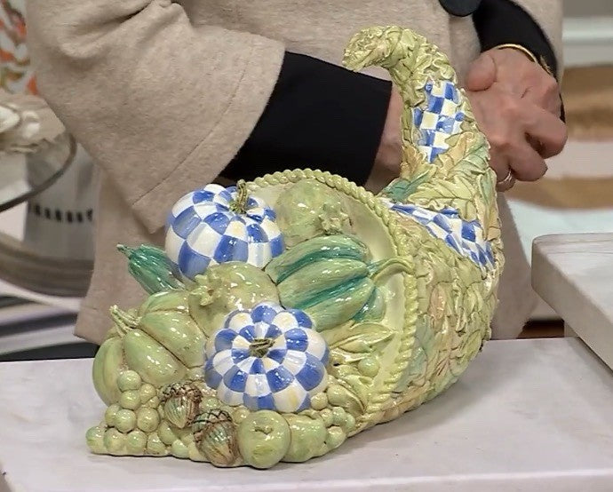 MacKenzie Childs Cornucopia Centerpiece in Royal Autumn Retired