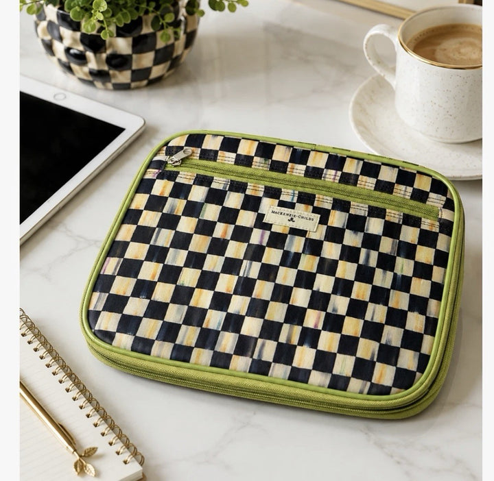 MacKenzie Childs Courtly Check Tablet Case iPad Sleeve Organizer New