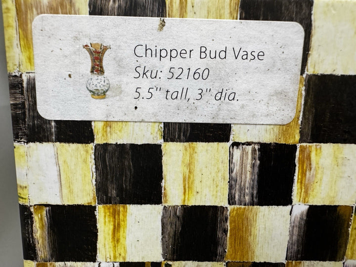 Mackenzie-Childs Chipper Bud Glass Vase Brand New in Box HTF