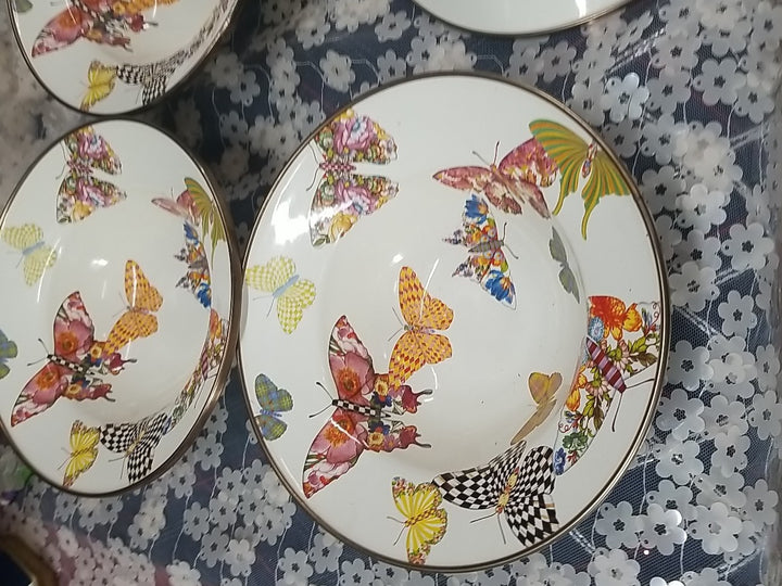 Mackenzie Childs Butterfly Everyday Bowls Set of  4 - *RARE Retired