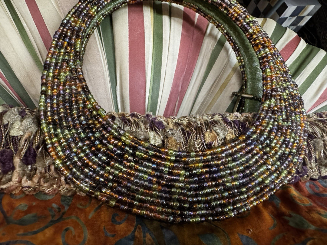 Mary Frances  Silk Copper Beaded Vintage Handbag