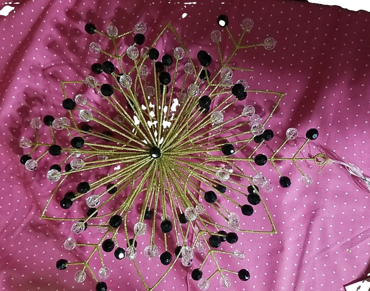 Mackenzie Childs Beaded Large  Snowflake 15”  Hanging Ornament  Huge-retired