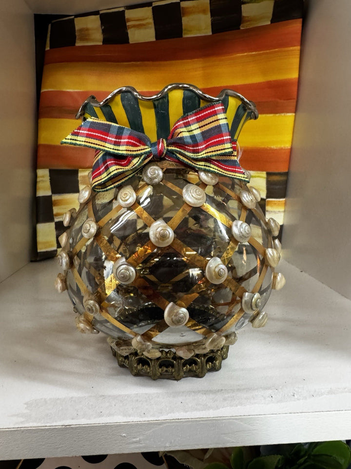 MacKenzie Childs Fairy Glass Lamp Shade Shells 5” Tall- Excellent