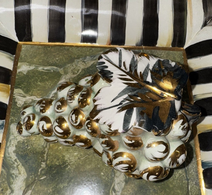 Italian Ceramic Green painted Grapes Life Sized- Goes With Mackenzie Child