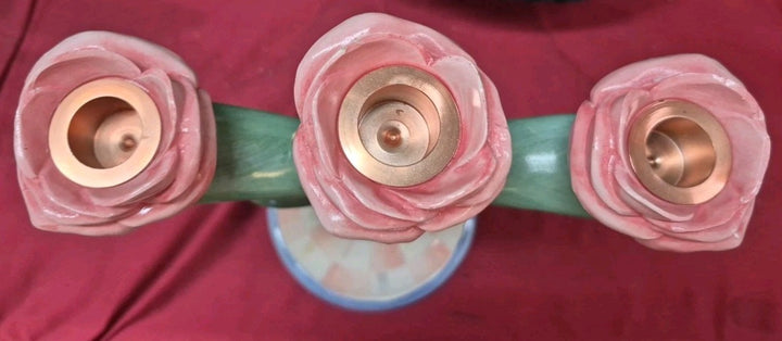 MacKENZIE CHILDS ROSY MEADOW CANDELABRA New