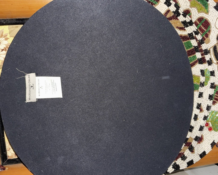 MacKENZIE CHILDS One Christmas White Deck the Halls BEADED PLACEMAT- Retired