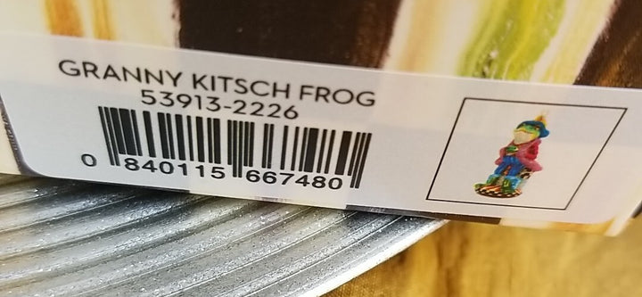 MacKenzie Childs Granny Kitsch FROG Christmas Ornament- New In Box