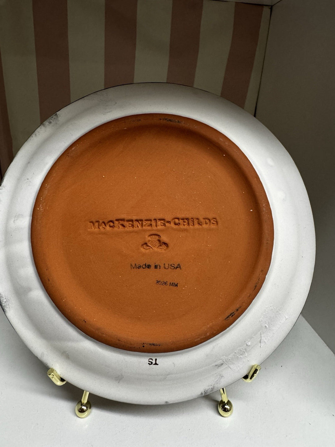 MACKENZIE CHILDS 8” Smiley Face Plate Made In Aurora - Never Released Limited