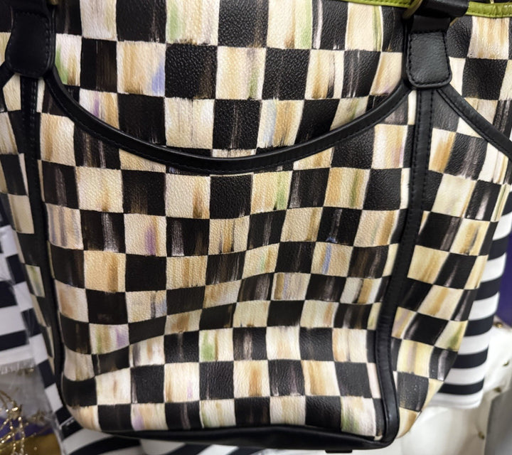 Stunning Mackenzie Childs Courtly Check Tote Bag Large