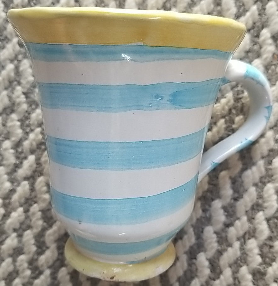 MacKenzie Childs Wallcourt Spencer Footed  MUG  Retired Pattern