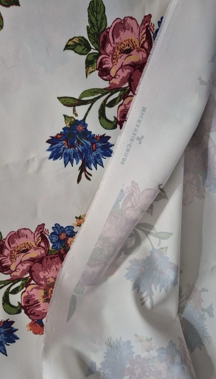 MacKenzie Childs- Fabric By The 1/2 Yard New - White Flower Market Outdoor