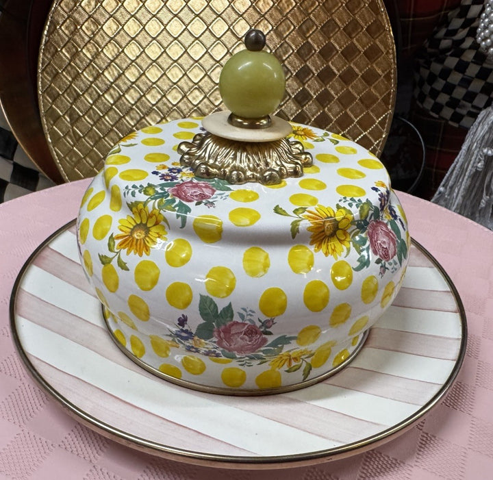 MacKenzie-Childs Bathing Hut Plate & Buttercup Dome Lid- Great Condition