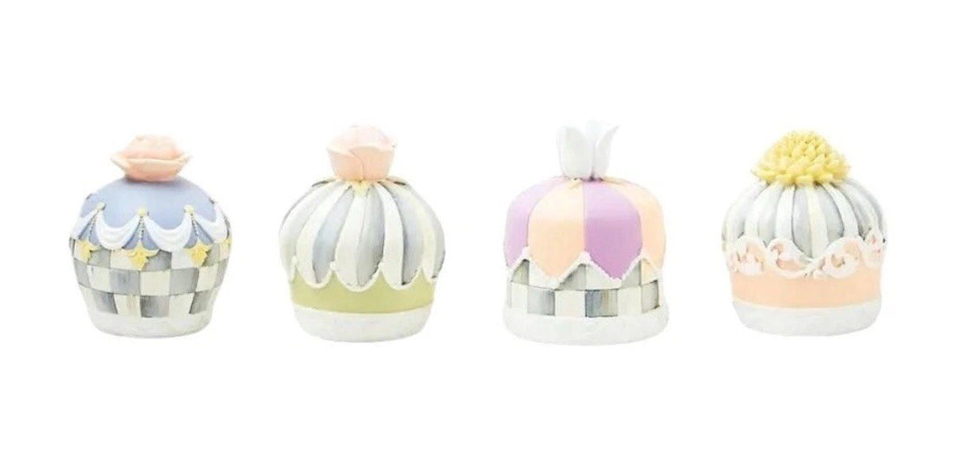 New Mackenzie Childs Cameo Collection Petit Fours, Set of 4 RETIRED