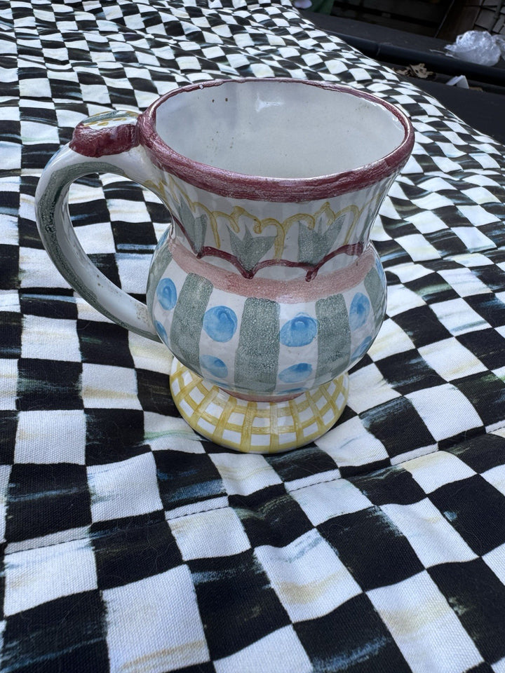 Mackenzie Childs Pottery Mug with Thumbprint 5" Tall Taylor Madison 2003