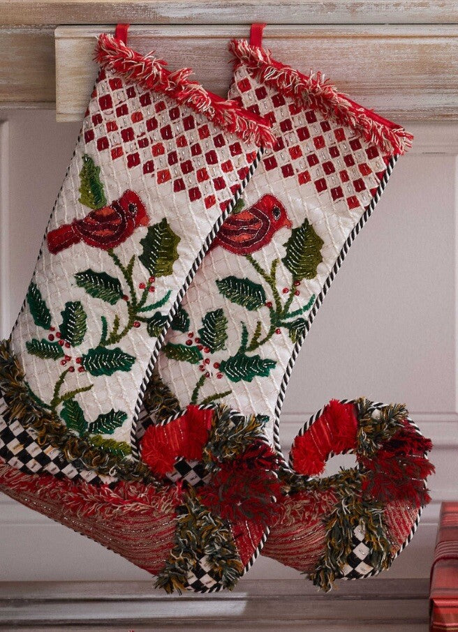 MACKENZIE CHILDS Cardinal  CHRISTMAS STOCKING BNWT