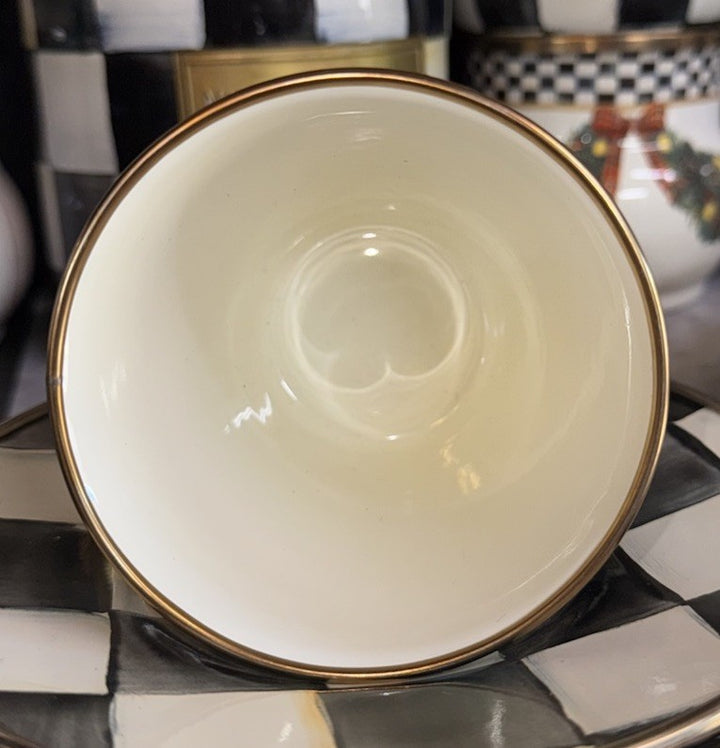 Brand New Mackenzie Childs Royal Check Herb Pot Single- New