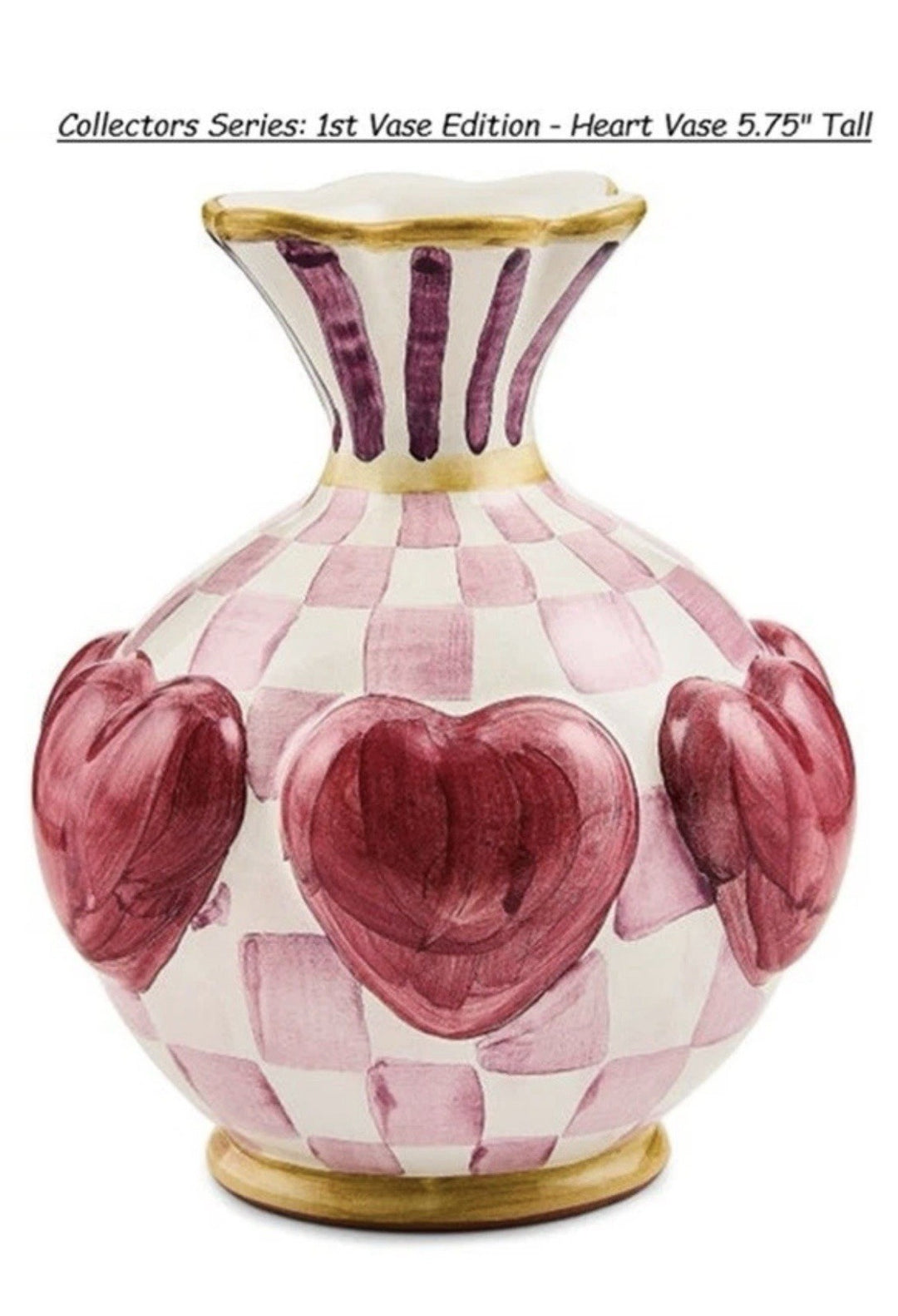 Mackenzie Childs Hearts Vase Ceramic  1st in 2026 Collectors Series