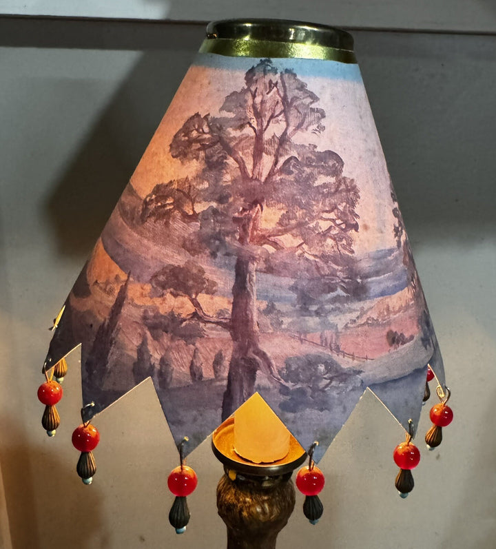 Mackenzie Childs Paper Chandelier sized  Lamp Shade One With Brass Clip