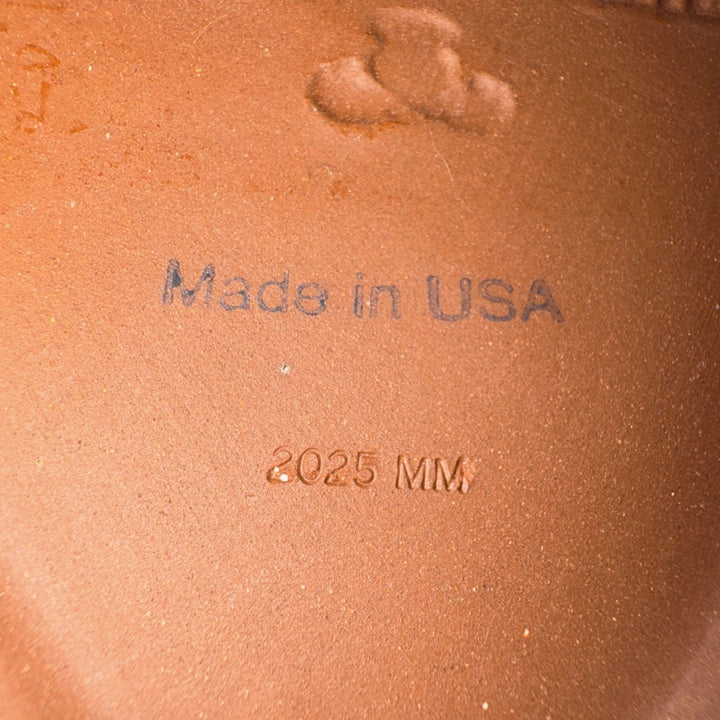 New Mackenzie Childs Courtly Check Fluted Ceramic Heart Plate- Gold Trim