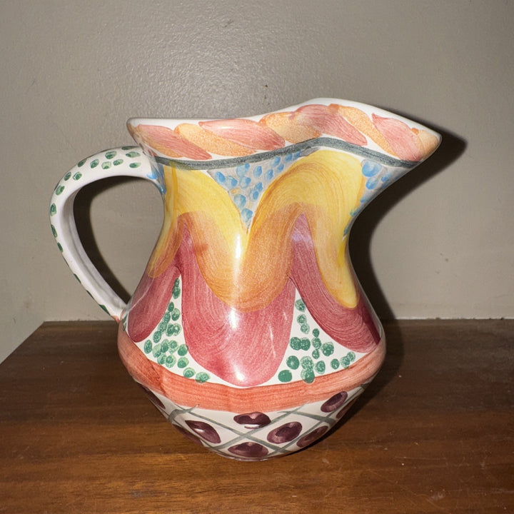 Mackenzie Childs Taylor Kukenhoff Ceramic 5” Tall Creamer Bright Colors