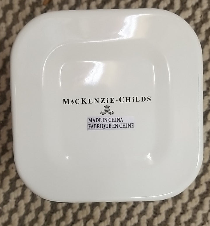 MacKenzie - Childs Courtly Check Large Square Enamel Storage Container With Lid