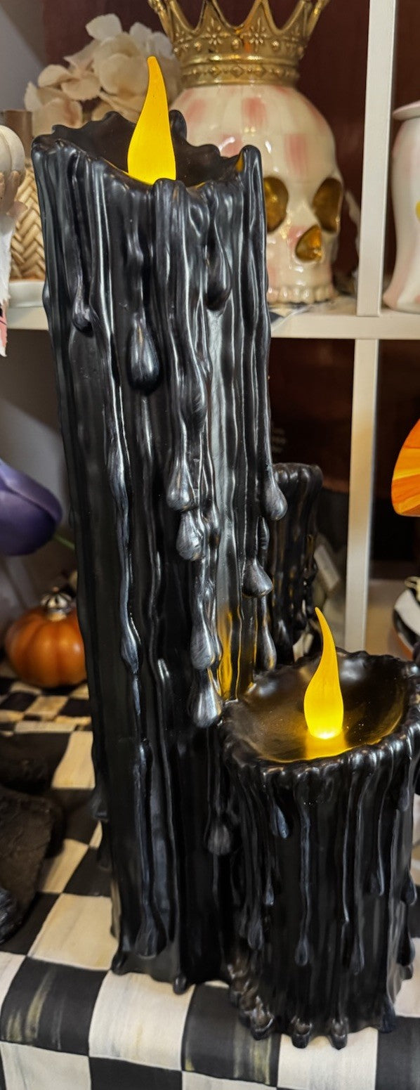 Mackenzie Childs Halloween 17” Courtly Check Melting Candle Cluster Retired