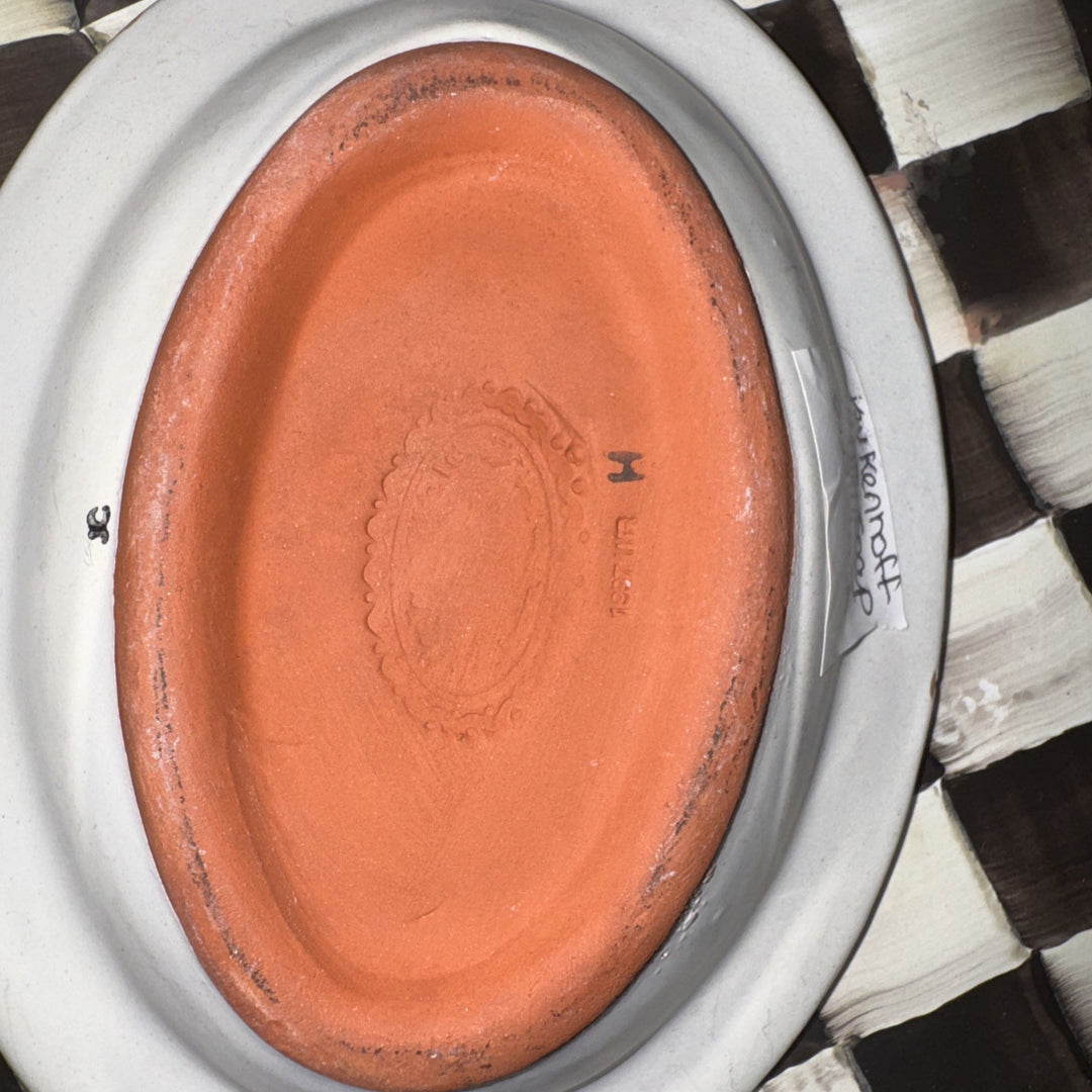 MacKenzie Childs Taylor Kukenhoff  Small Oval  Soap Dish 6.25" Ceramic-1997