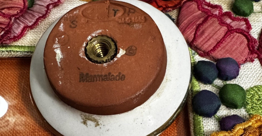 Mackenzie Childs Honeymoon Marmalade Orange  Knob 2.5”  Terracotta