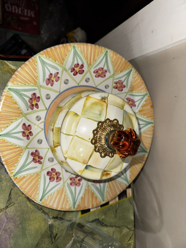 Mackenzie Childs • Kings Corner 2017- 11.75in Dinner Plate Flat Made In Aurora